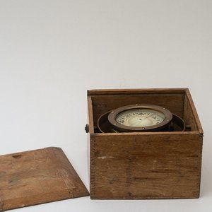 Vintage Brass Capt O.M. Watts LTD Nautical Compass in Box Made in London